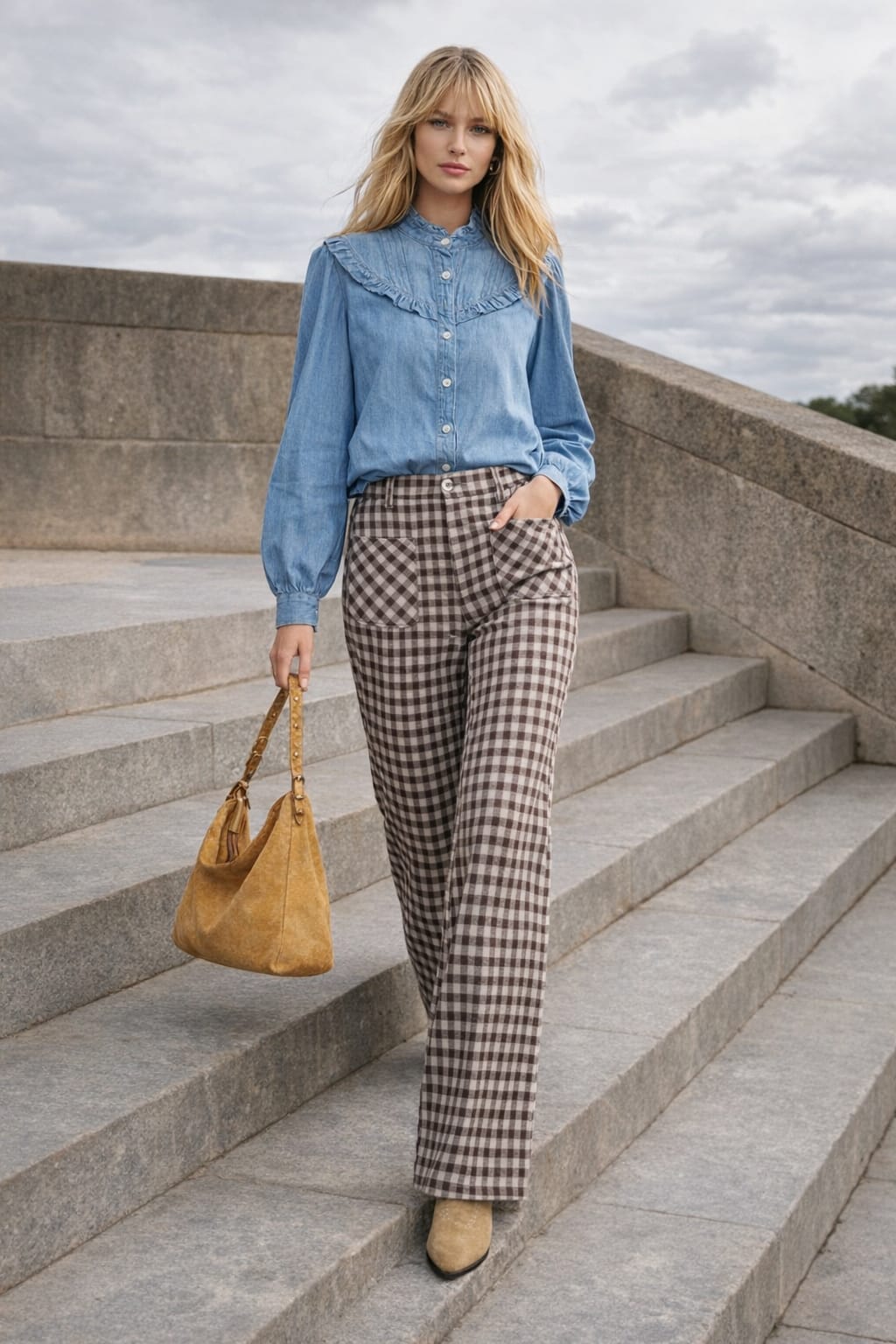 PANTALÓN RECTO CUADRO VYCHY