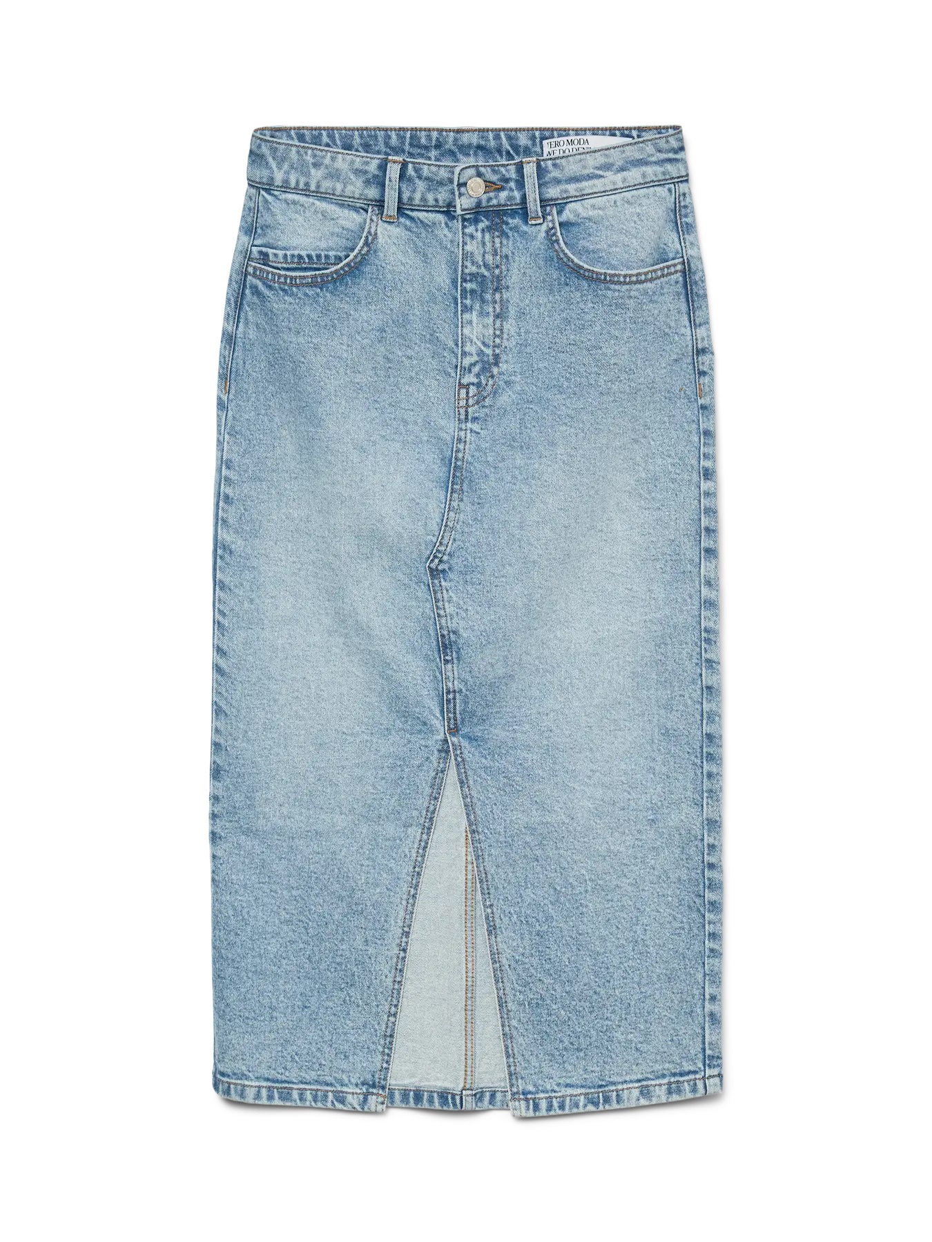 FALDA MIDI ABERTURA DENIM