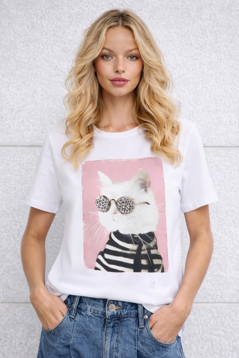 CAMISETA CAT PRINT