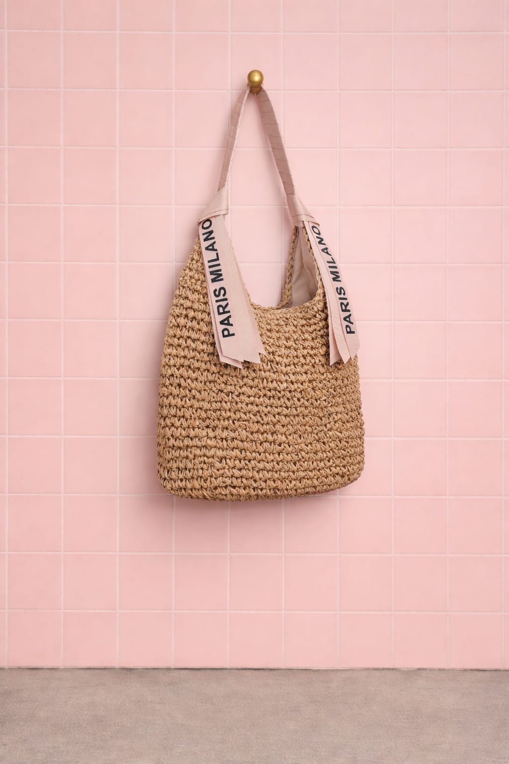 BOLSO DE RAFIA CINTAS