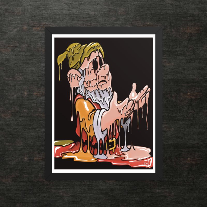 Beggar Gnome Wall Art | Original Digital Drawing | Melting Shadow Work Art | Montreal Artist | Statement Poster for Studio or Altars