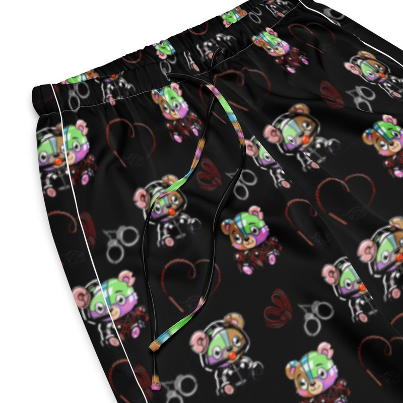 Kinky Teddy Bottoms | Women’s Pajama Pants with Shibari BDSM Pattern, Soft Seductive Sleepwear