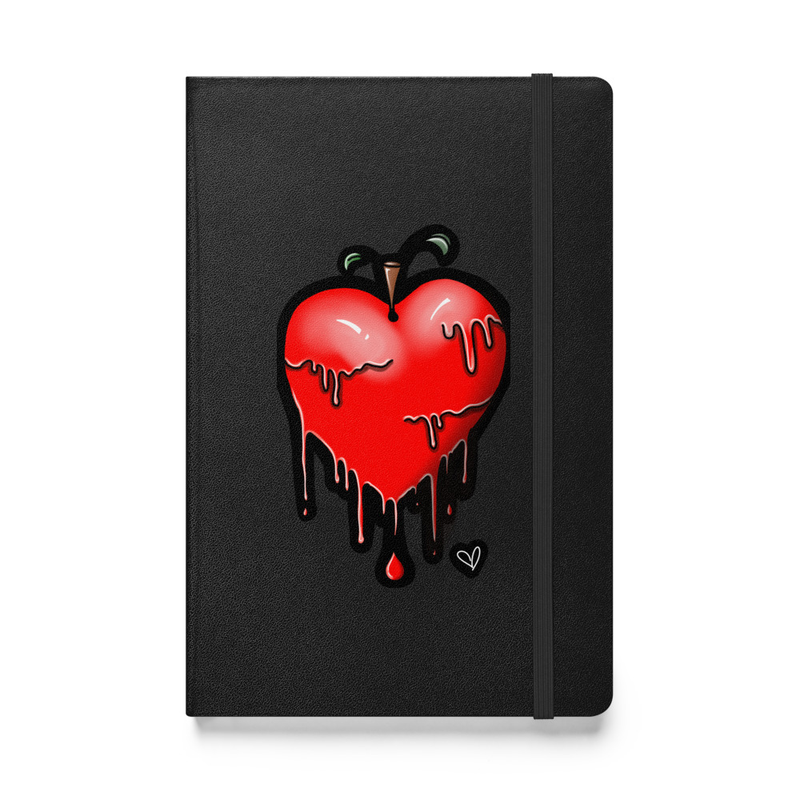 Forbidden Fruit Hardcover Notebook with Bleeding Apple Heart Artwork | Shadow Work Journal, Spiritual Poetry Notebook, 