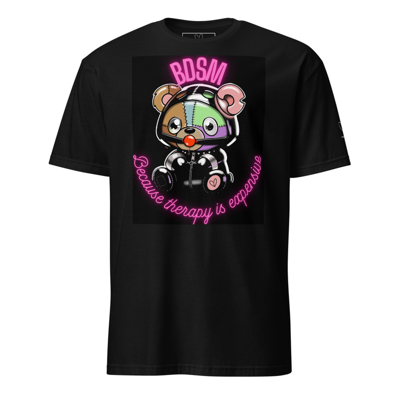 Gimp BDSM KinkyTeddy T-Shirt Unisex Cotton Kinky Teddy with Handcuffs and Gag Ball