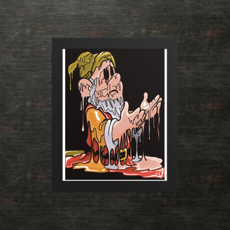 Beggar Gnome Wall Art | Original Digital Drawing | Melting Shadow Work Art | Montreal Artist | Statement Poster for Studio or Altars