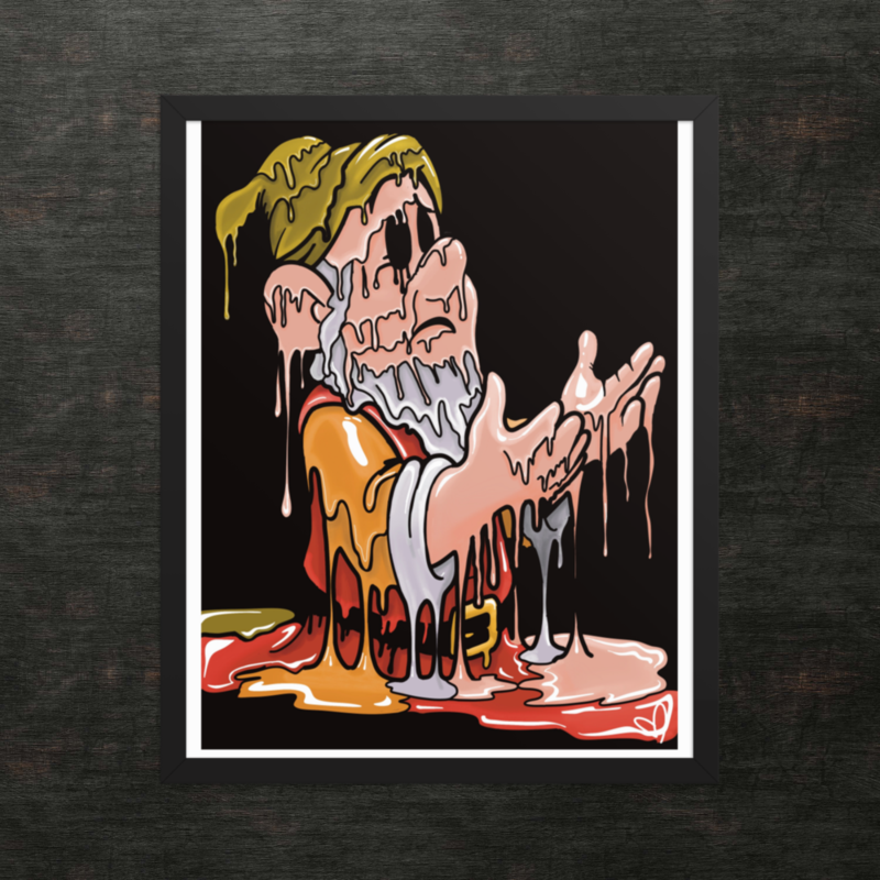 Beggar Gnome Wall Art | Original Digital Drawing | Melting Shadow Work Art | Montreal Artist | Statement Poster for Studio or Altars