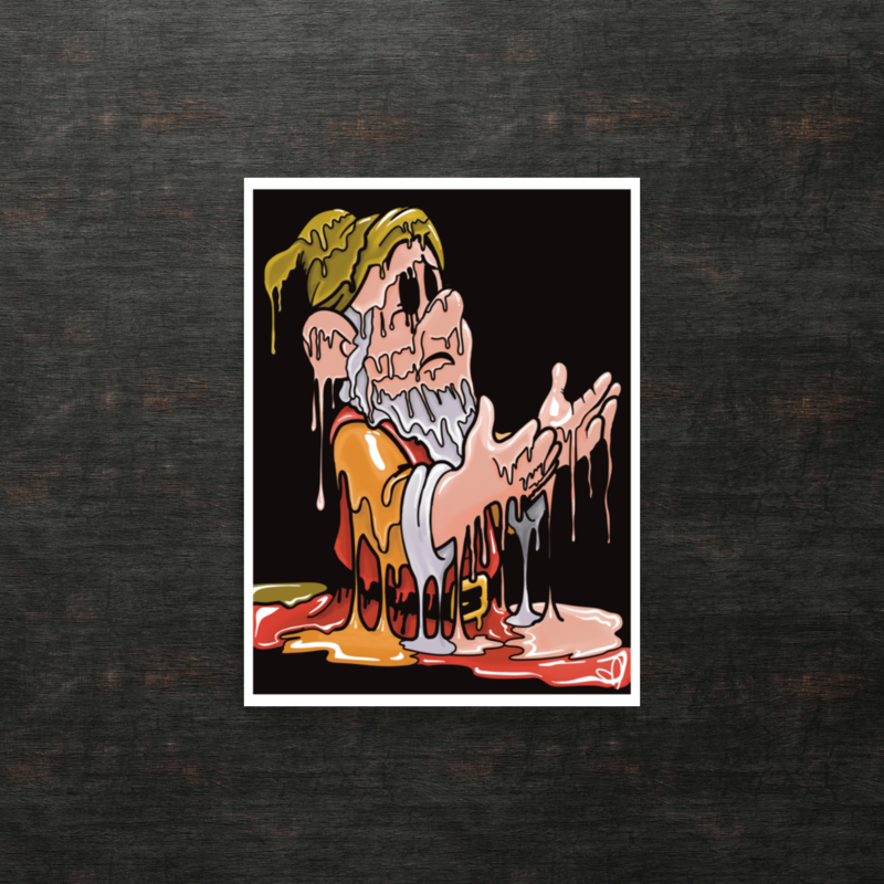 Beggar Gnome Poster Print - Melting Shadow Drip Art | Original Digital Artwork Wall Art for Inspiration, Reflection, and Altars