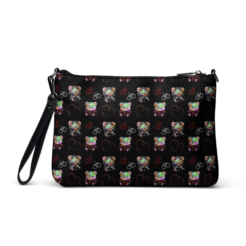 Kinky Teddy Pattern Clutch Purse - BDSM Shibari Bears Crossbody bag