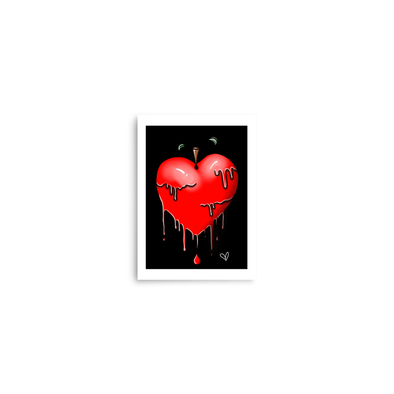 Forbidden Fruit Art | Bleeding Apple Heart Digital Print | Feminist Spiritual Wall Decor