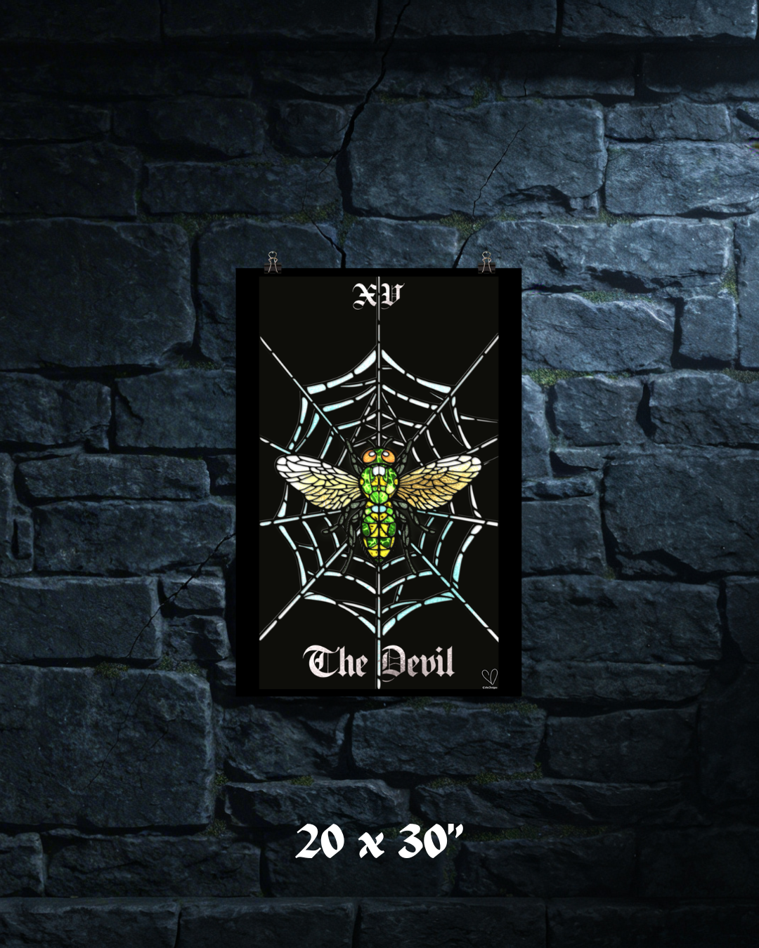Creeping Shadows Tarot Print: The Devil – Fly on Spiderweb