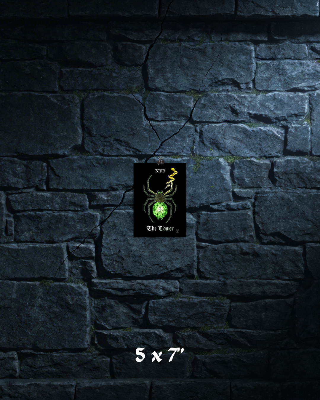 Creeping Shadows Tarot Print: The Tower – Spider