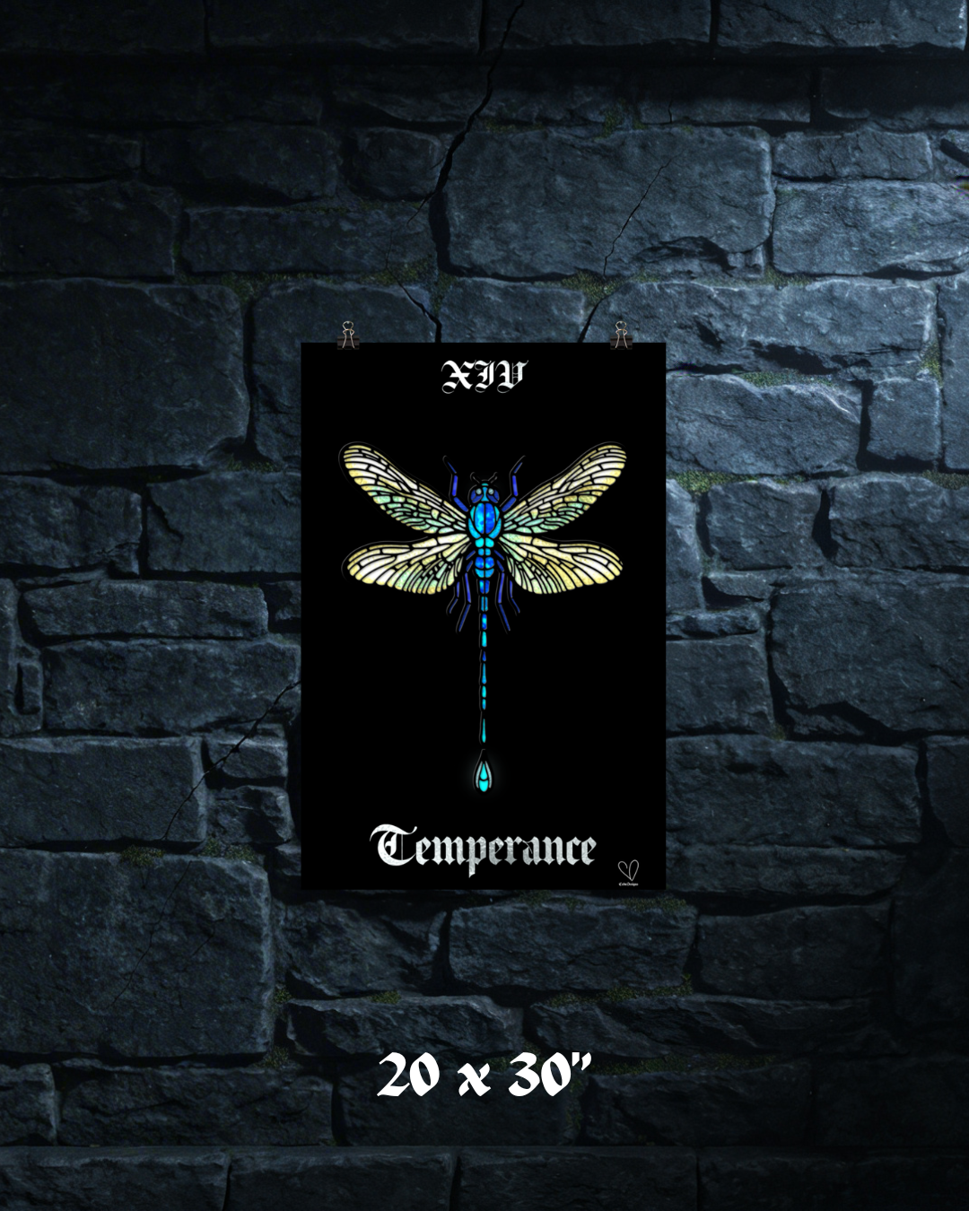 Creeping Shadows Tarot Print: Temperance – Dragonfly