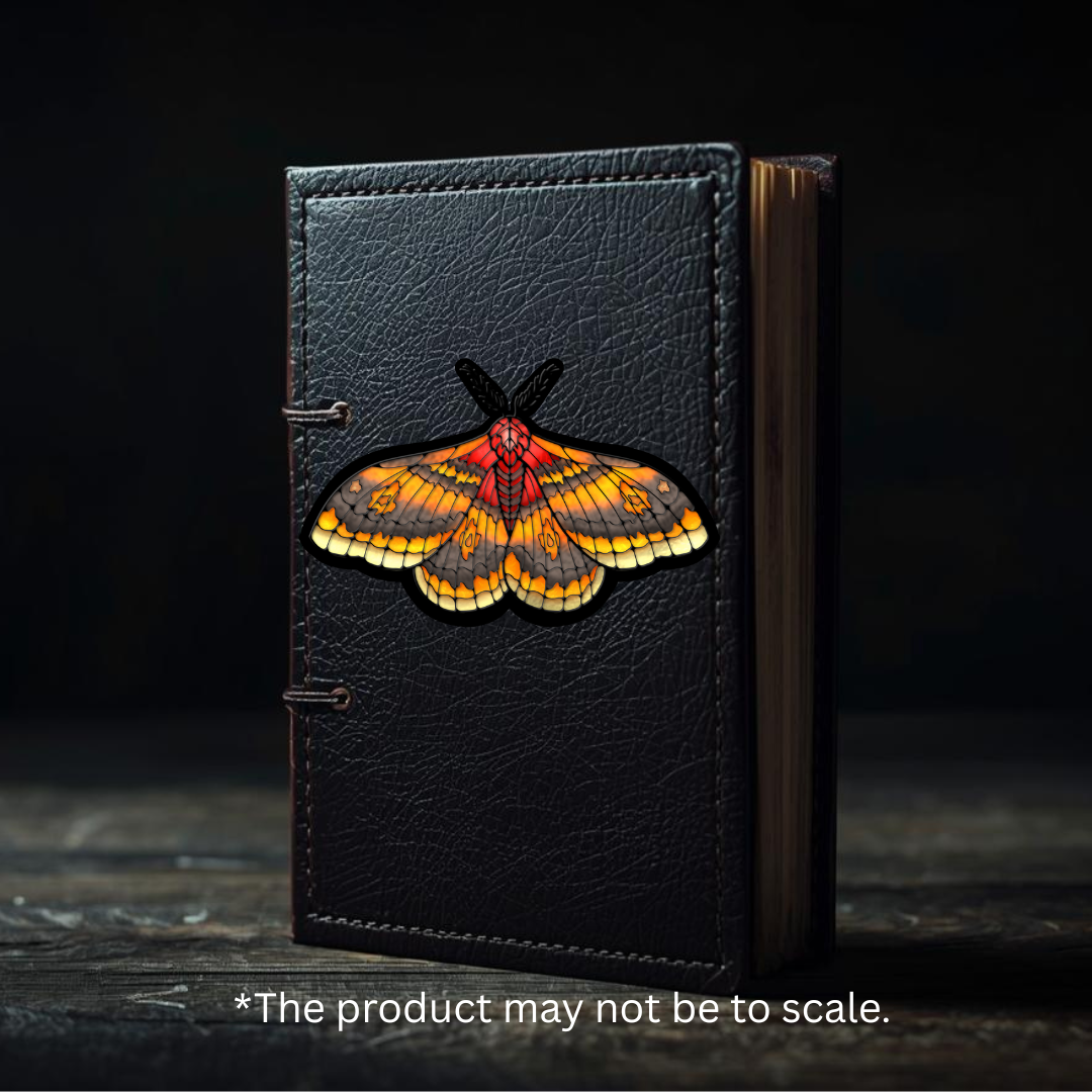 Witchy Moths Sticker Sheet - Stained Glass Luna Moth, Death's Head, Cecropia Insect Decals 