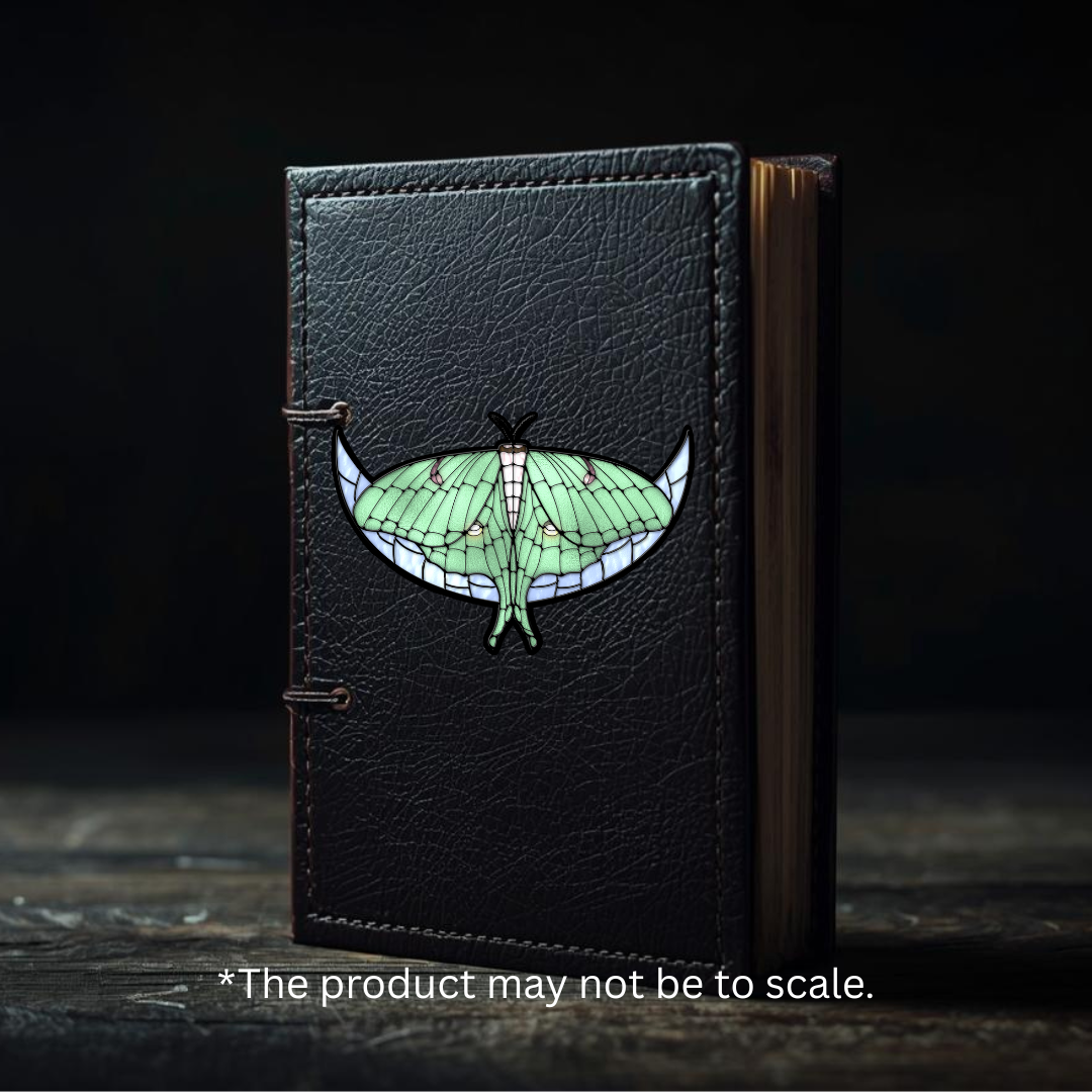 Witchy Moths Sticker Sheet - Stained Glass Luna Moth, Death's Head, Cecropia Insect Decals 