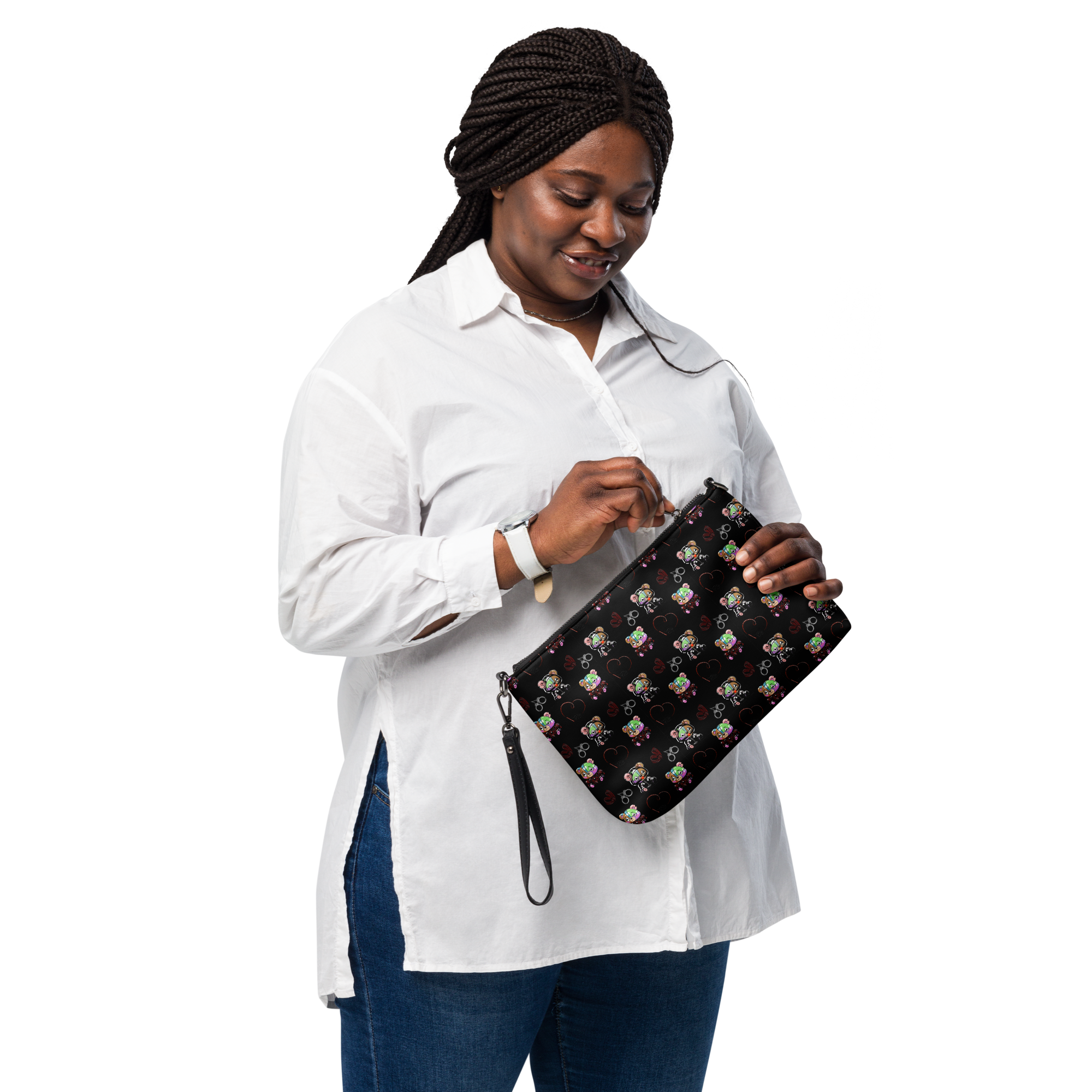 Kinky Teddy Pattern Clutch Purse - BDSM Shibari Bears Crossbody bag