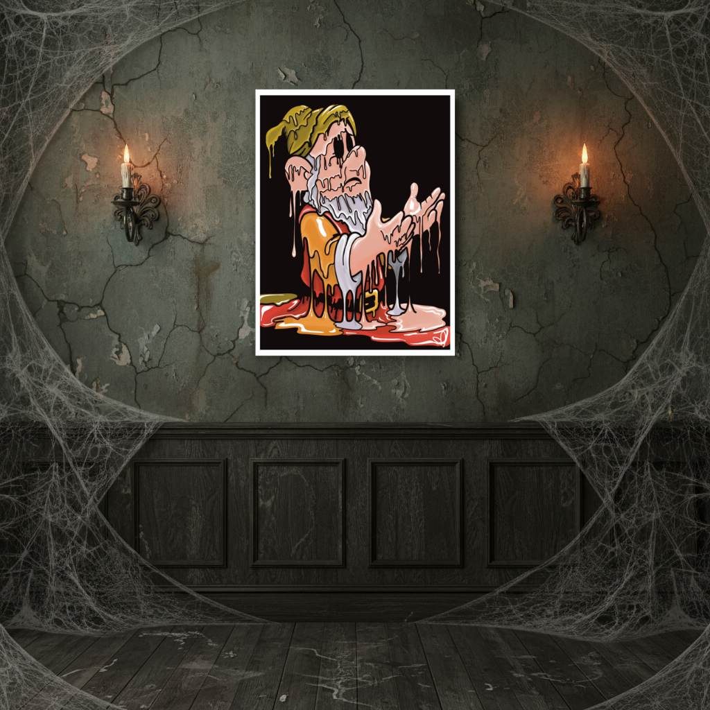 Beggar Gnome Poster Print - Melting Shadow Drip Art | Original Digital Artwork Wall Art for Inspiration, Reflection, and Altars