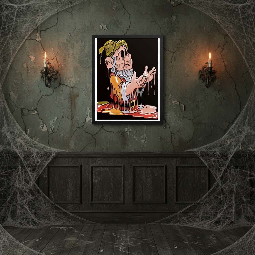 Beggar Gnome Wall Art | Original Digital Drawing | Melting Shadow Work Art | Montreal Artist | Statement Poster for Studio or Altars