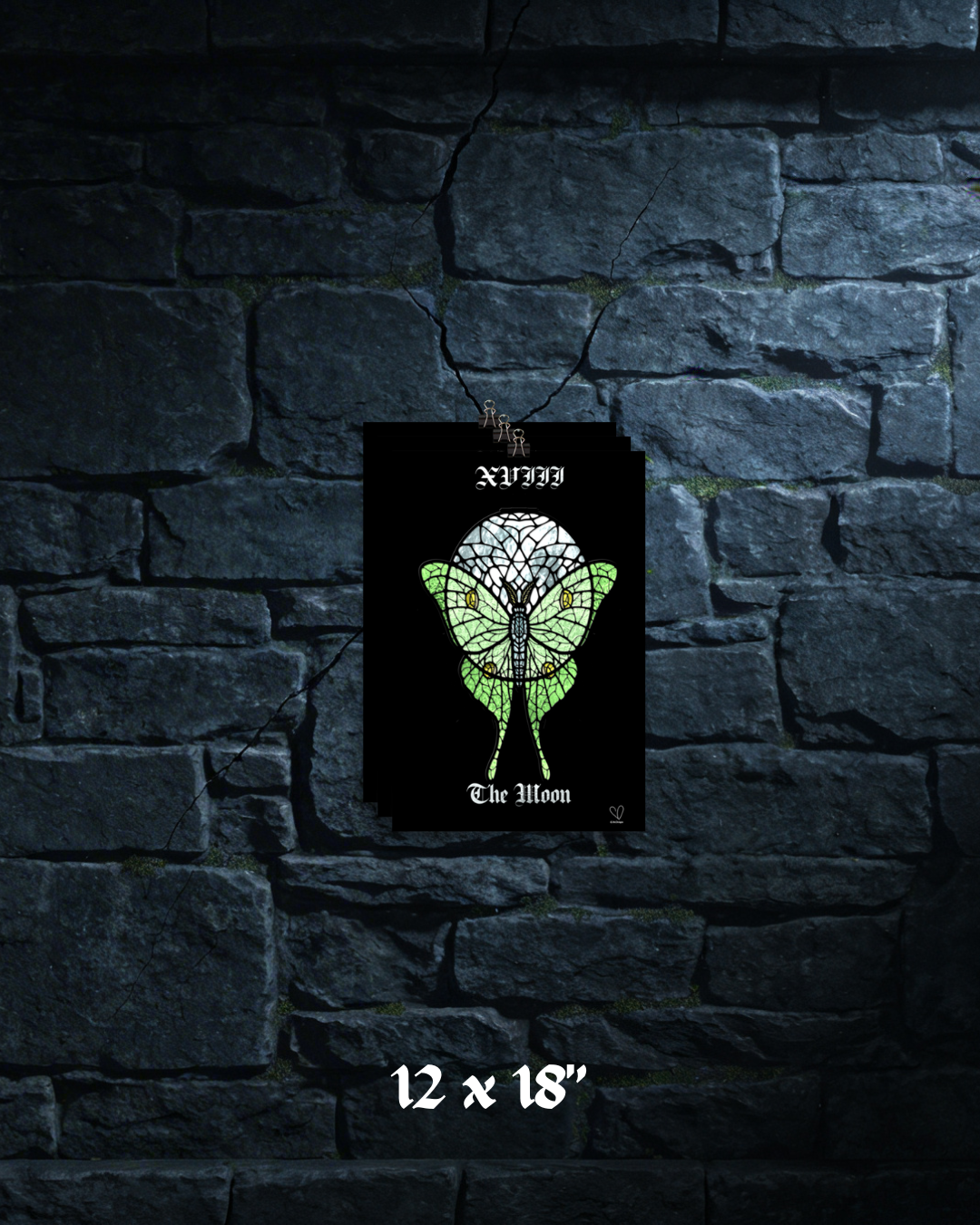 Creeping Shadows Tarot Print: The Moon – Luna Moth