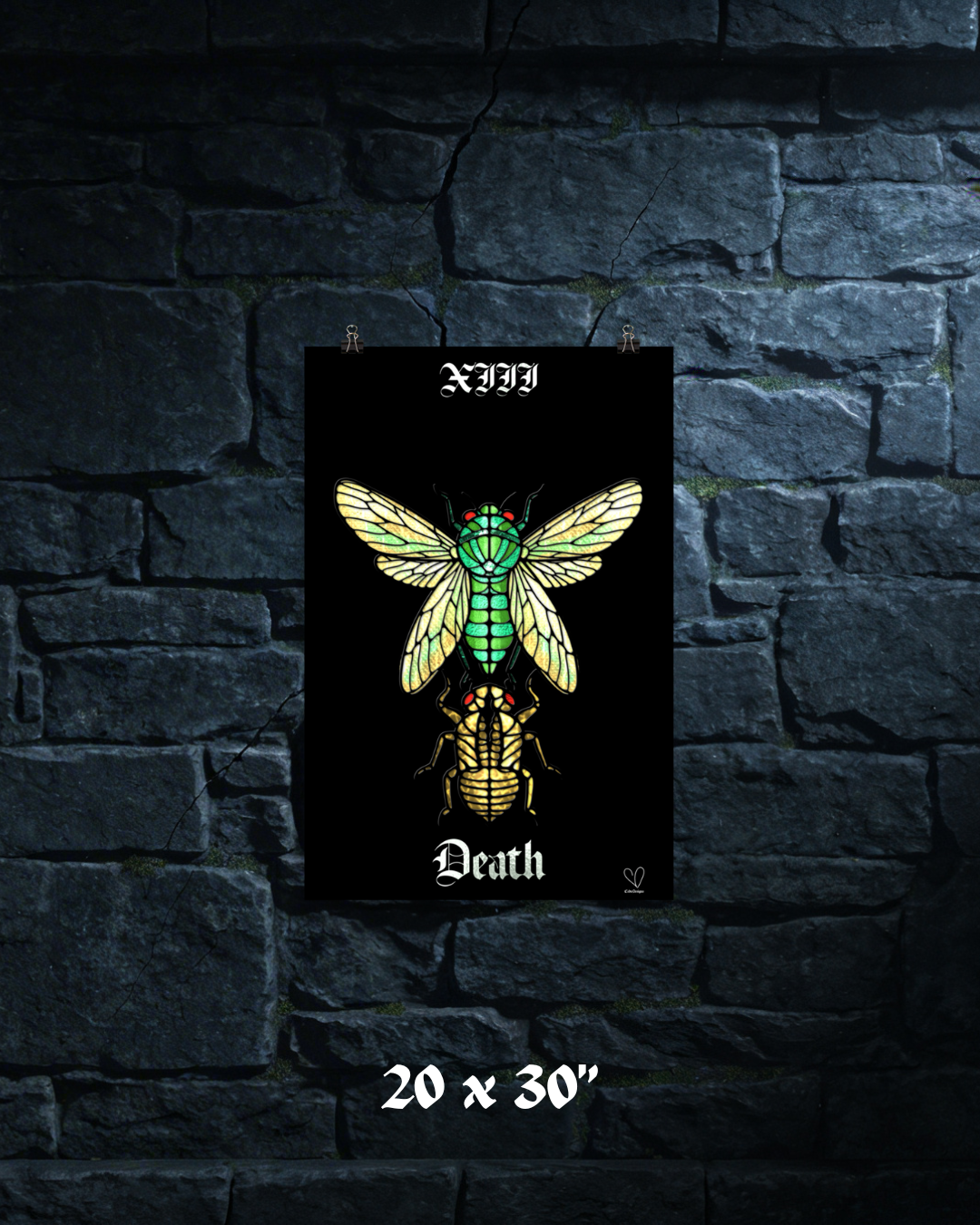 Creeping Shadows Tarot Print: Death – Cicada