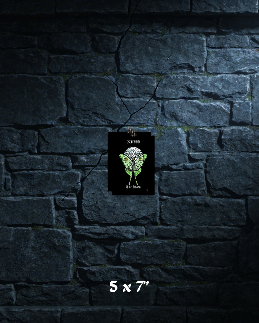 Creeping Shadows Tarot Print: The Moon – Luna Moth