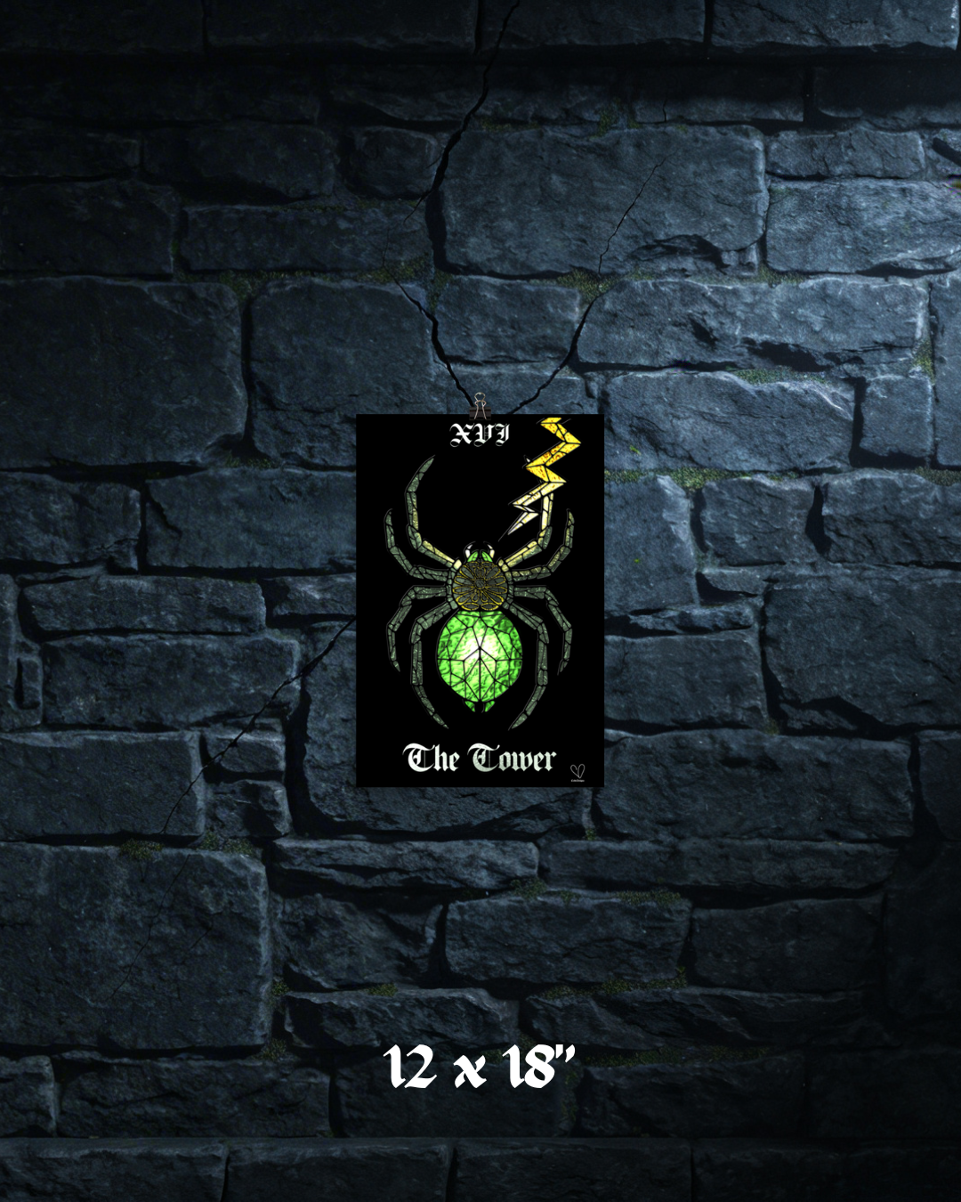 Creeping Shadows Tarot Print: The Tower – Spider