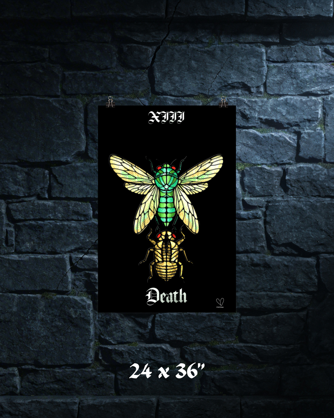 Creeping Shadows Tarot Print: Death – Cicada