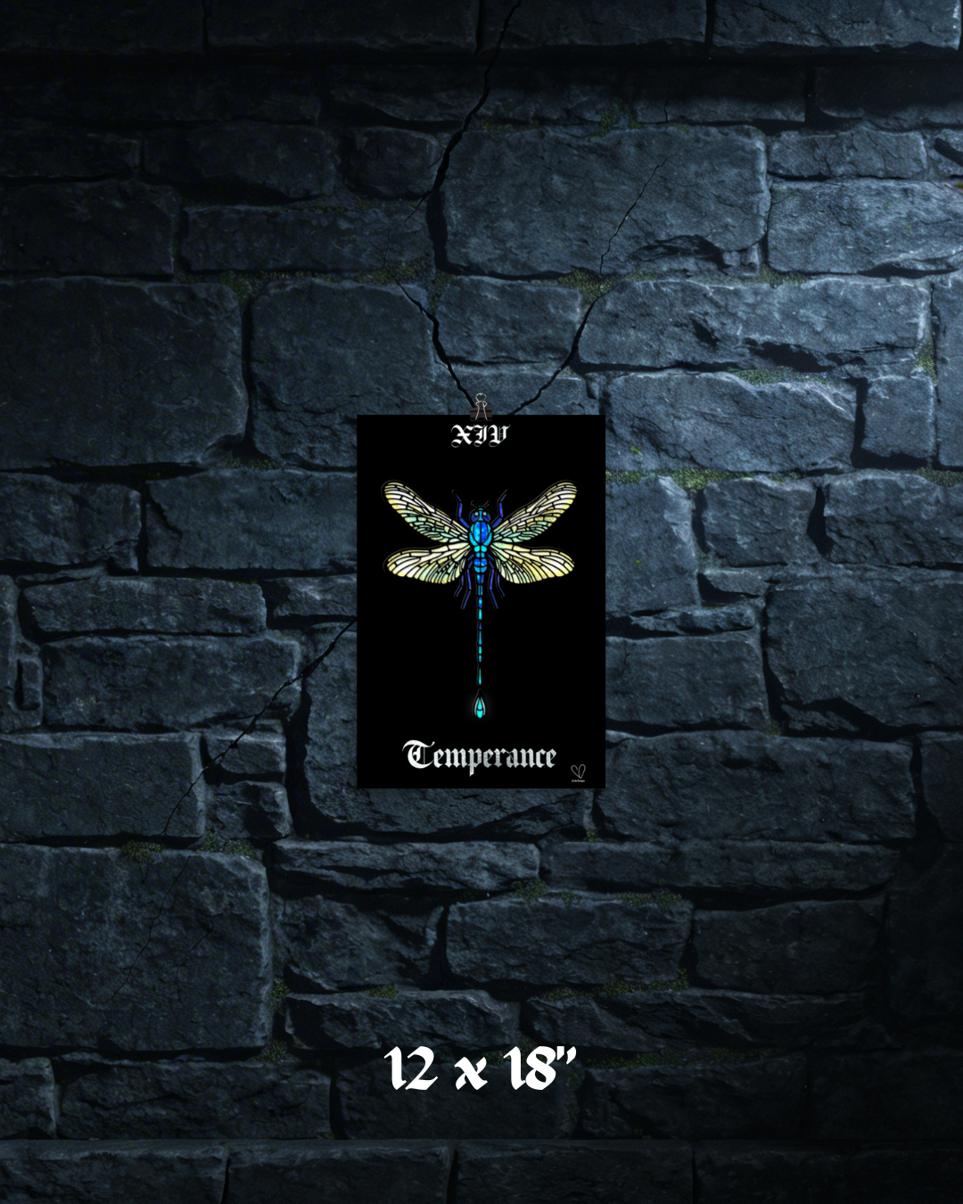 Creeping Shadows Tarot Print: Temperance – Dragonfly