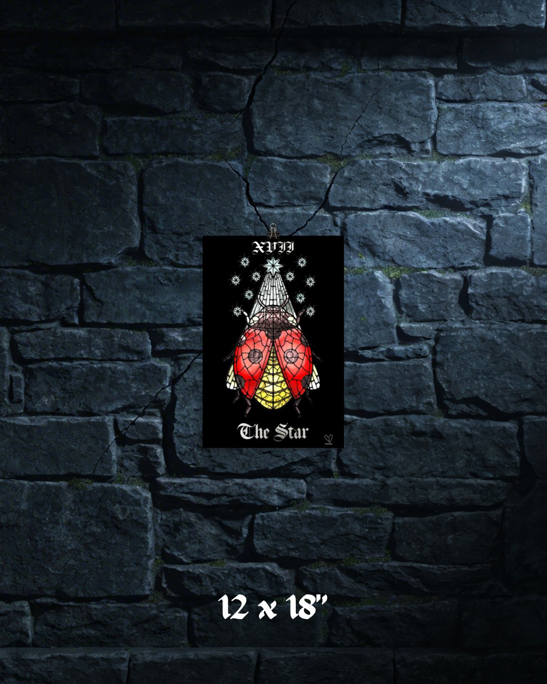 Creeping Shadows Tarot Print: The Star – Ladybug