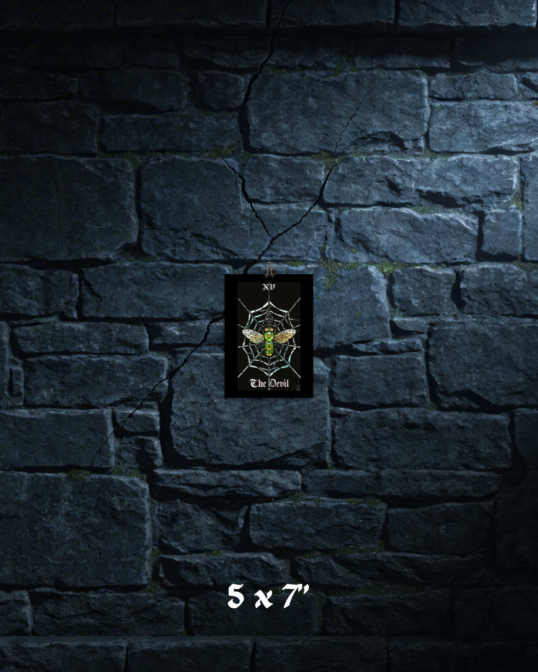 Creeping Shadows Tarot Print: The Devil – Fly on Spiderweb