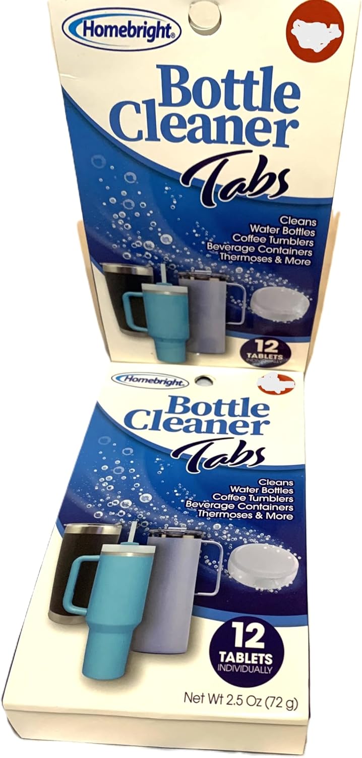 Tablets for cleaning Homebright Bottle Cleaner Tabs Water Bottles Coffee Tumblers 12 Tablets 1 pack(12)