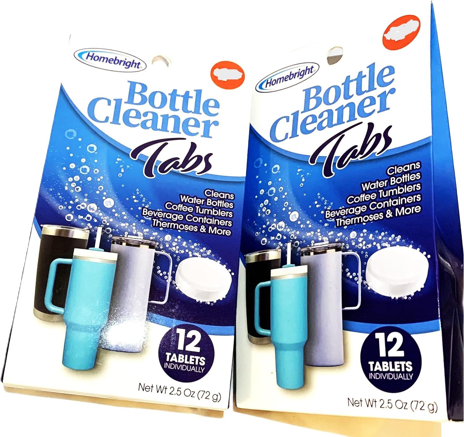 Tablets for cleaning Homebright Bottle Cleaner Tabs Water Bottles Coffee Tumblers 12 Tablets 1 pack(12)