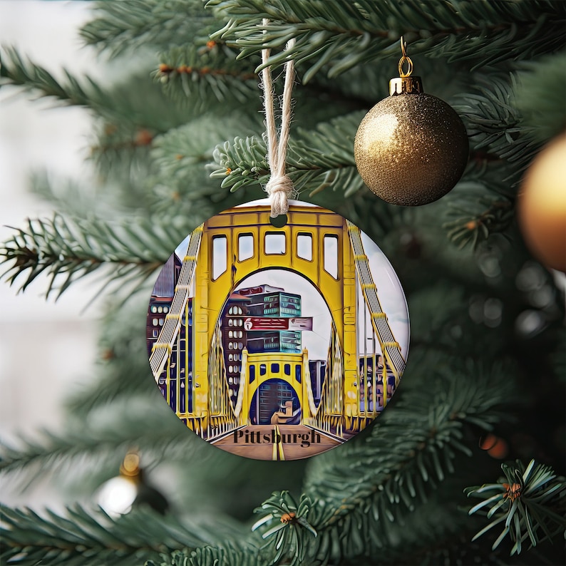 Pittsburgh Ornament, Christmas Ornament, Pittsburgh Gift, Christmas Gift, Pittsburgh Christmas, Pittsburgh, Pittsburgh Travel, Christmas
