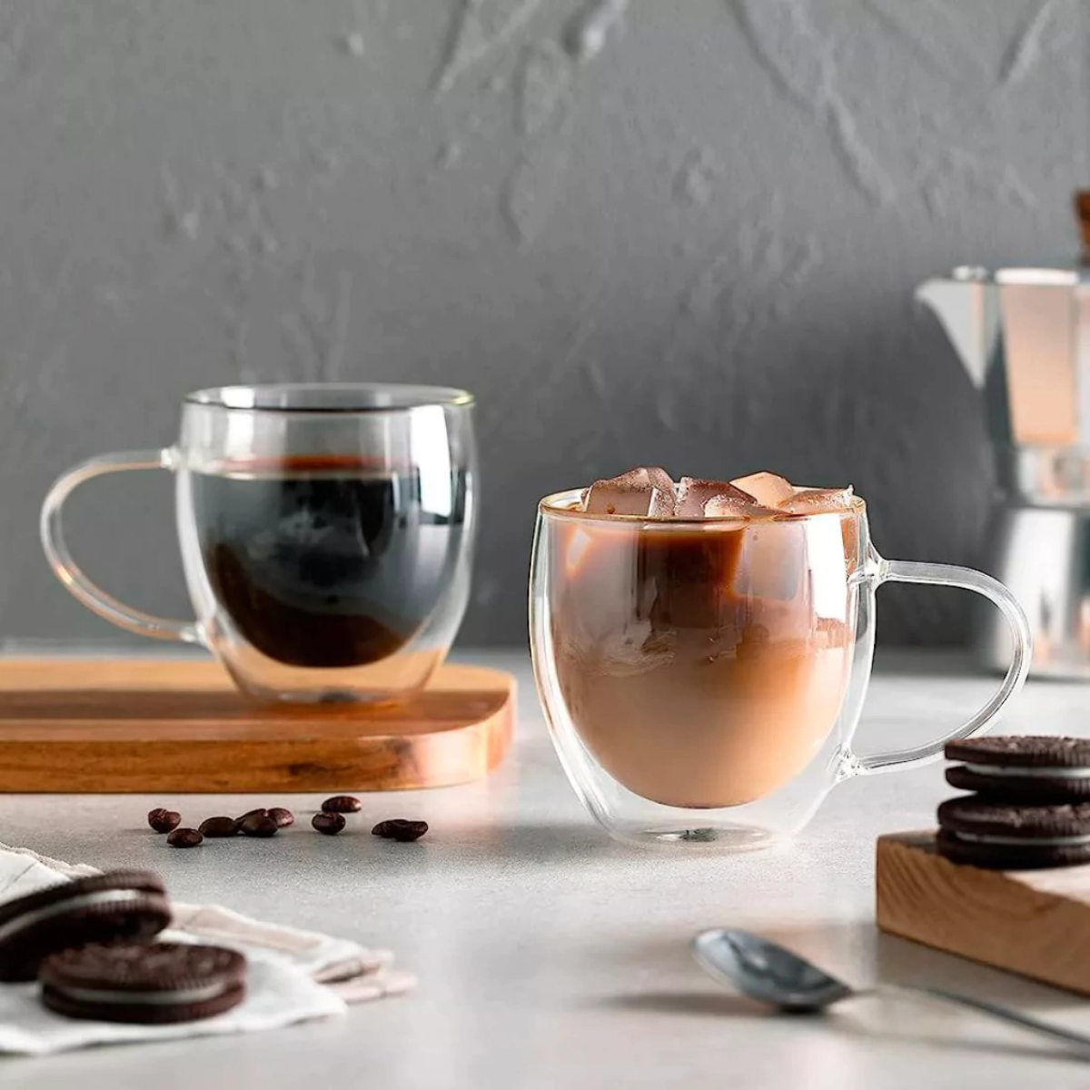 Taza Doble Pared de Vidrio Wave 170 ml