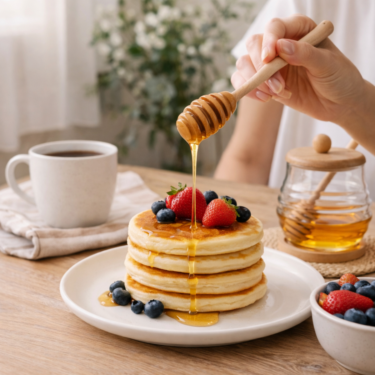 Mielera de Vidrio y Bambú 