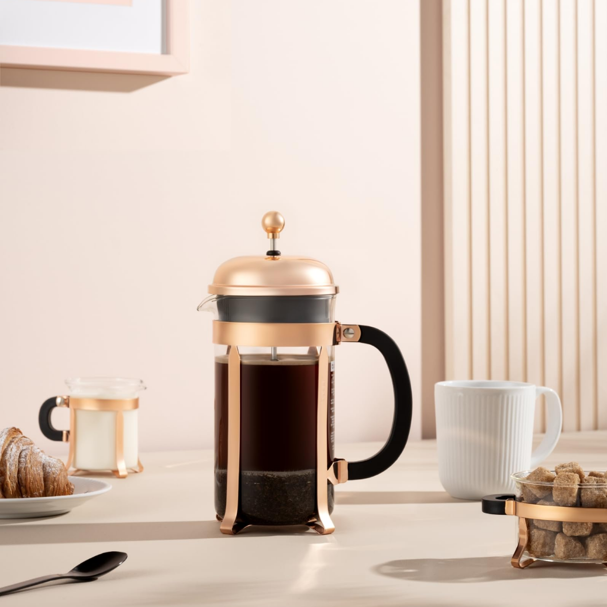 Prensa Francesa de Vidrio y Metal Cobrizo 800 ml