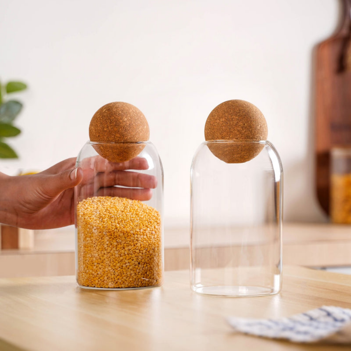 Frasco de Vidrio y Corcho 700 ml Wave