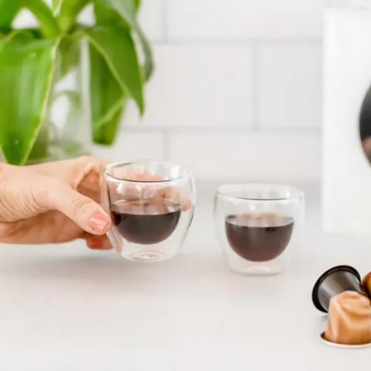 Vaso Doble Pared de Vidrio Wave 70 ml