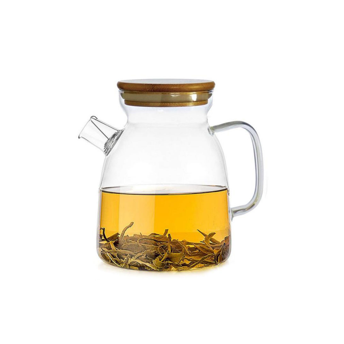 Tetera de Vidrio y Bambú con Infusor 1.8 Litro