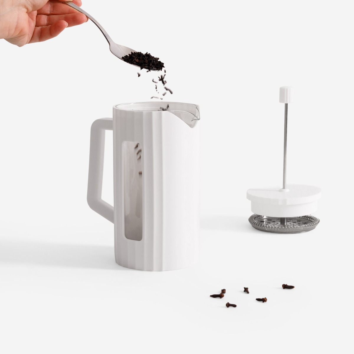 	Prensa Francesa de Vidrio Blanco Line 600 ml