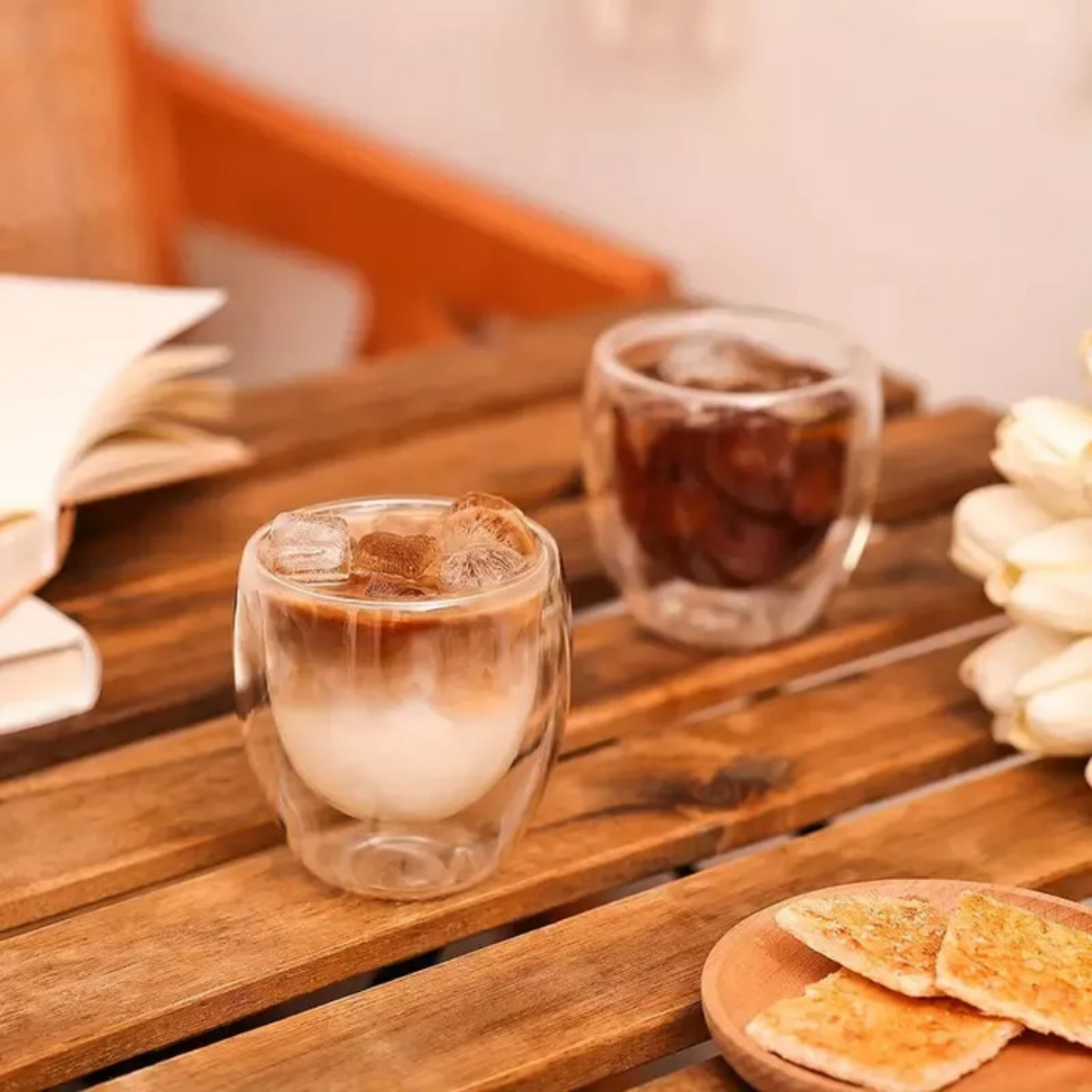 Vaso Doble Pared de Vidrio Wave 250 ml