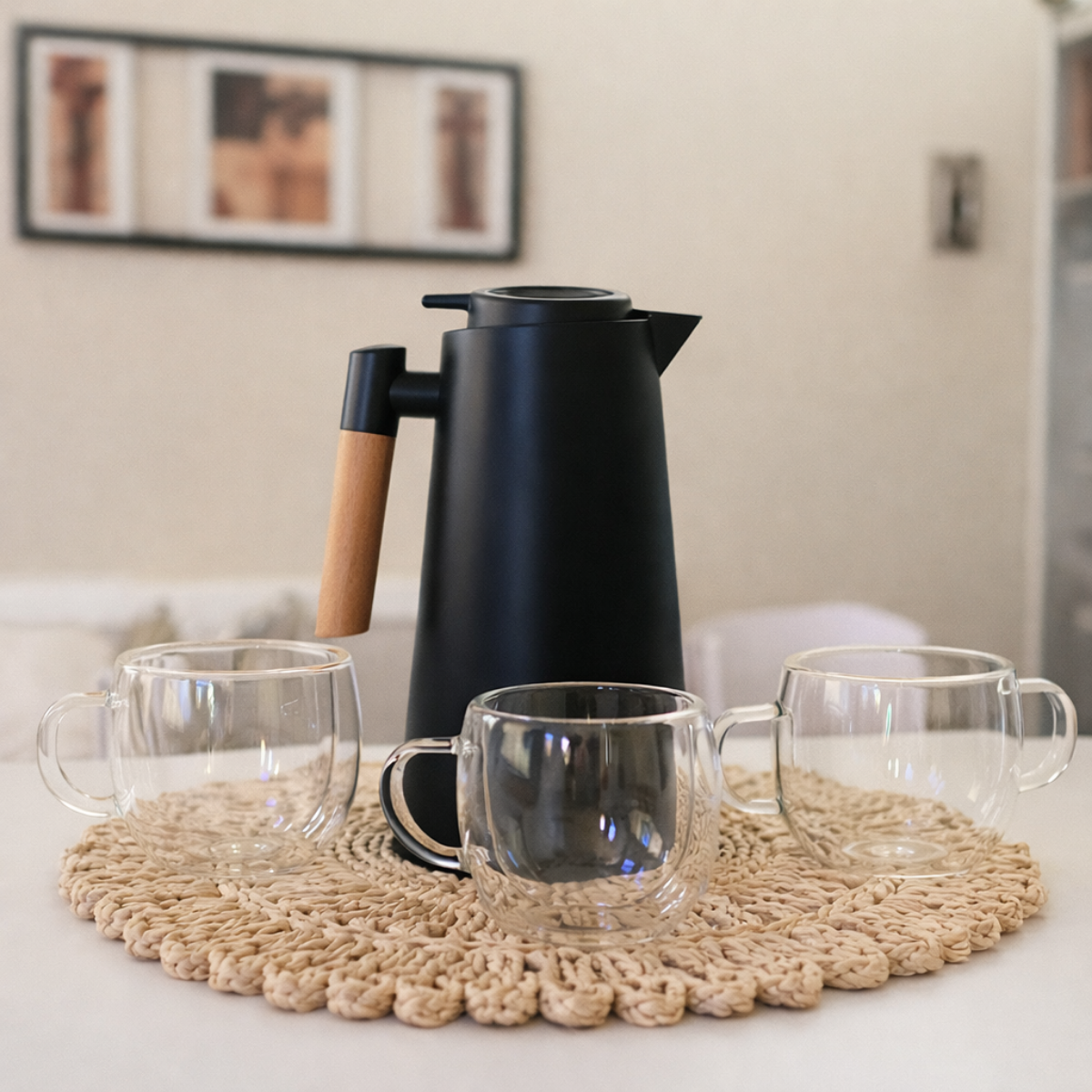 Jarra Térmica Led Negra 1 Litro 