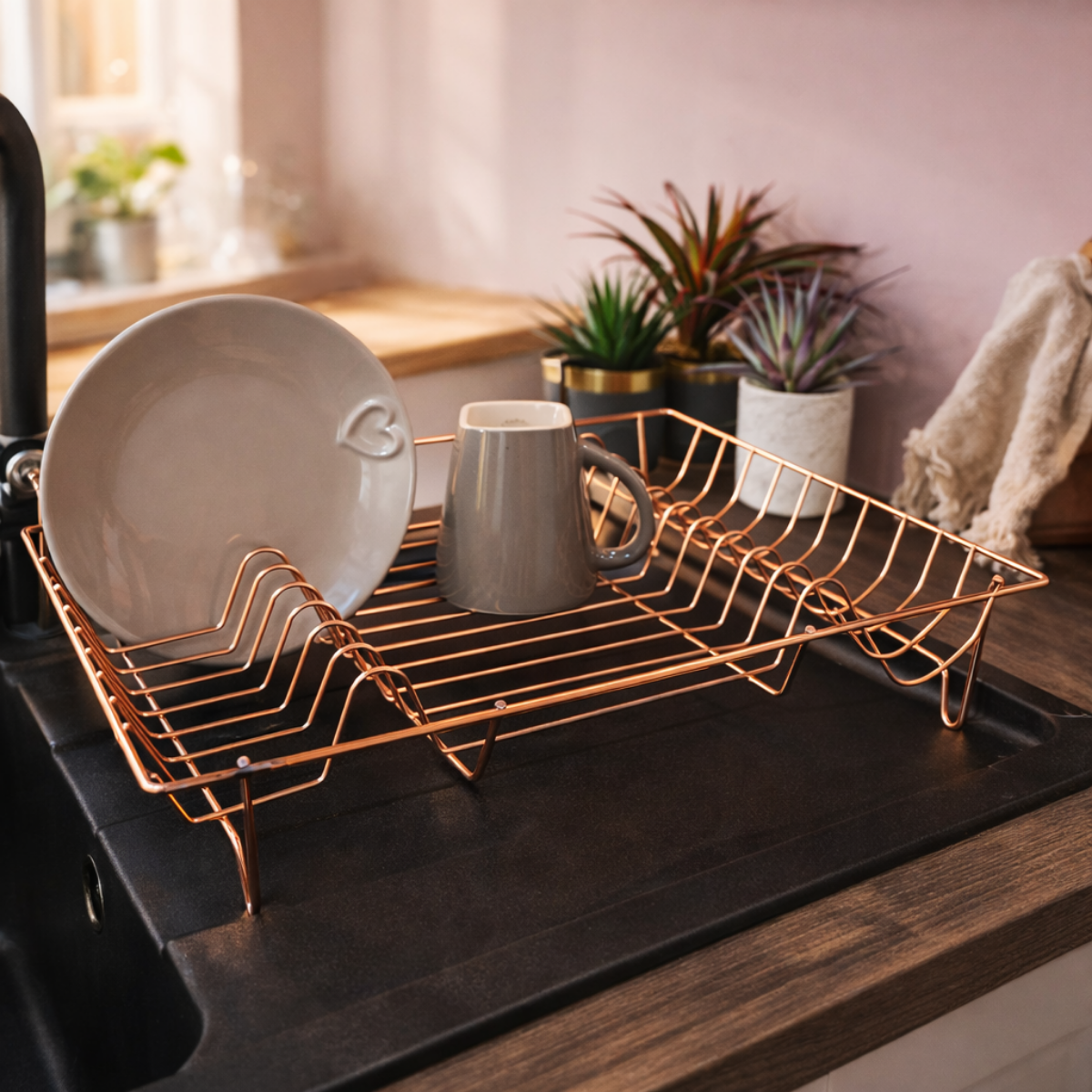 Secaplatos de Metal Cobrizo 49 x 32 cm 