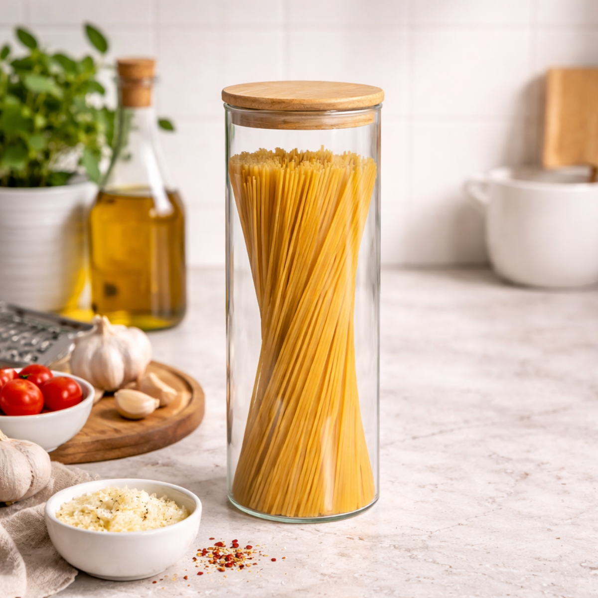 Frasco de Vidrio y Bambú 1,7 Litros