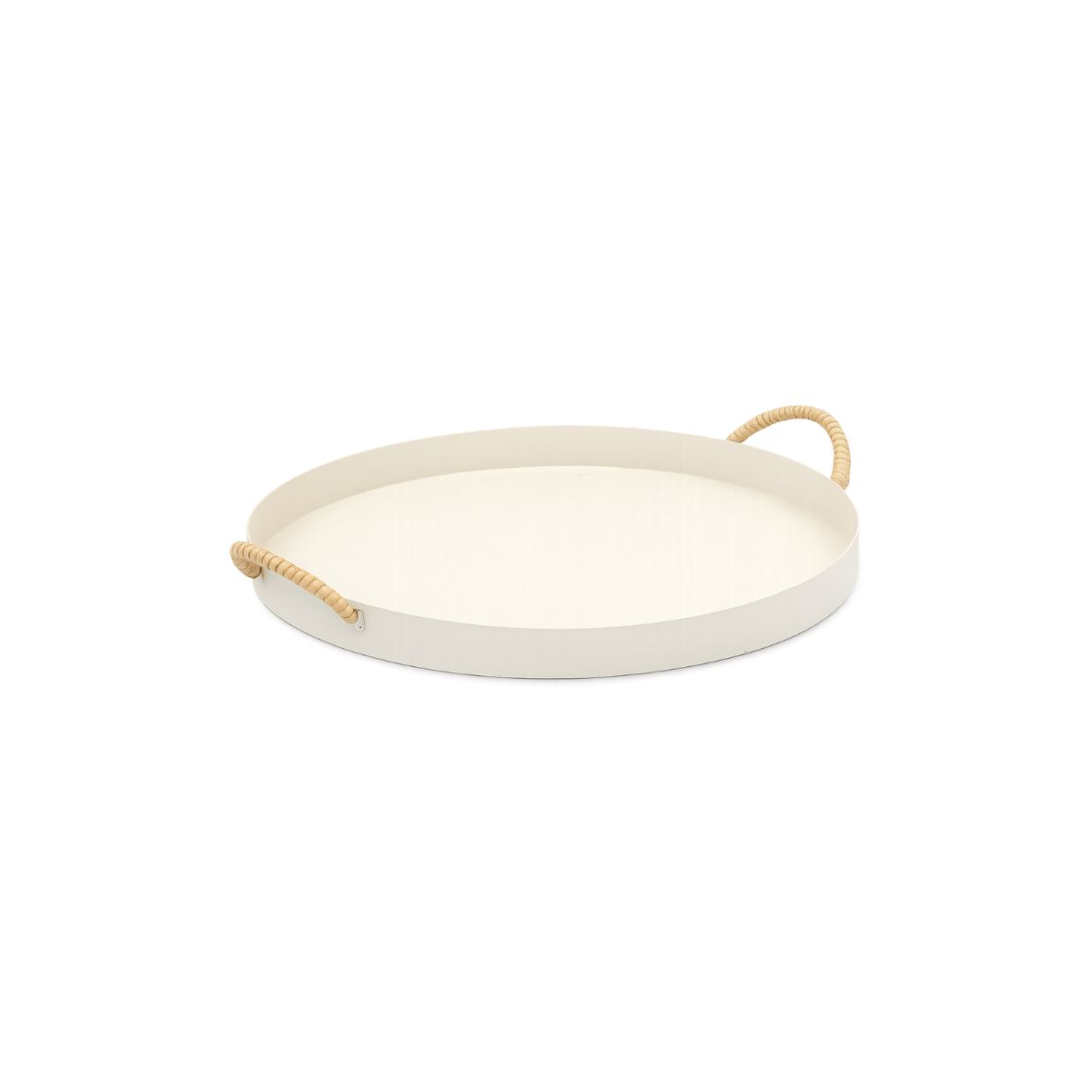 Bandeja Redonda de Metal con Asas 30 cm