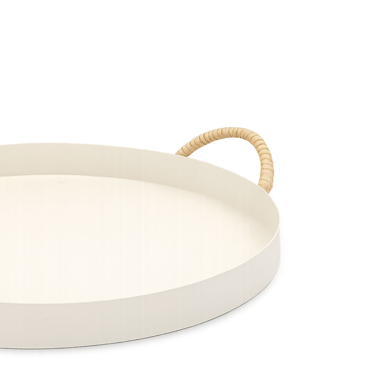 Bandeja Redonda de Metal con Asas 30 cm