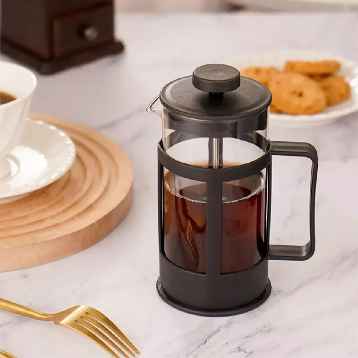 Prensa Francesa de Plastico Negro 800 ml 