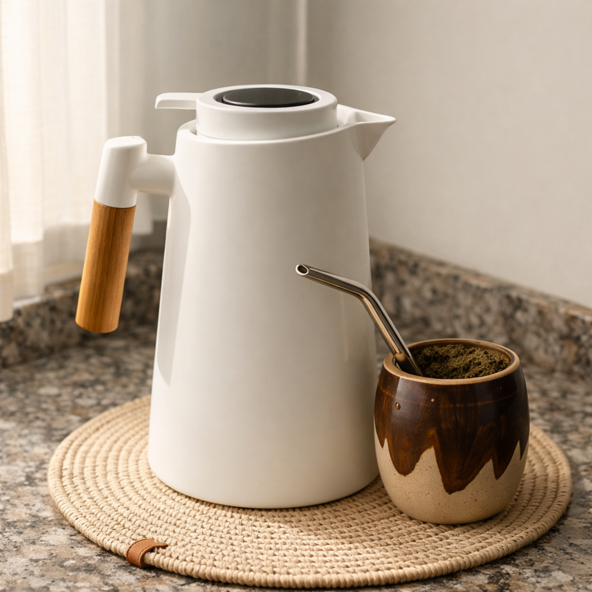 Jarra Termica Led Blanca 1 Litro 