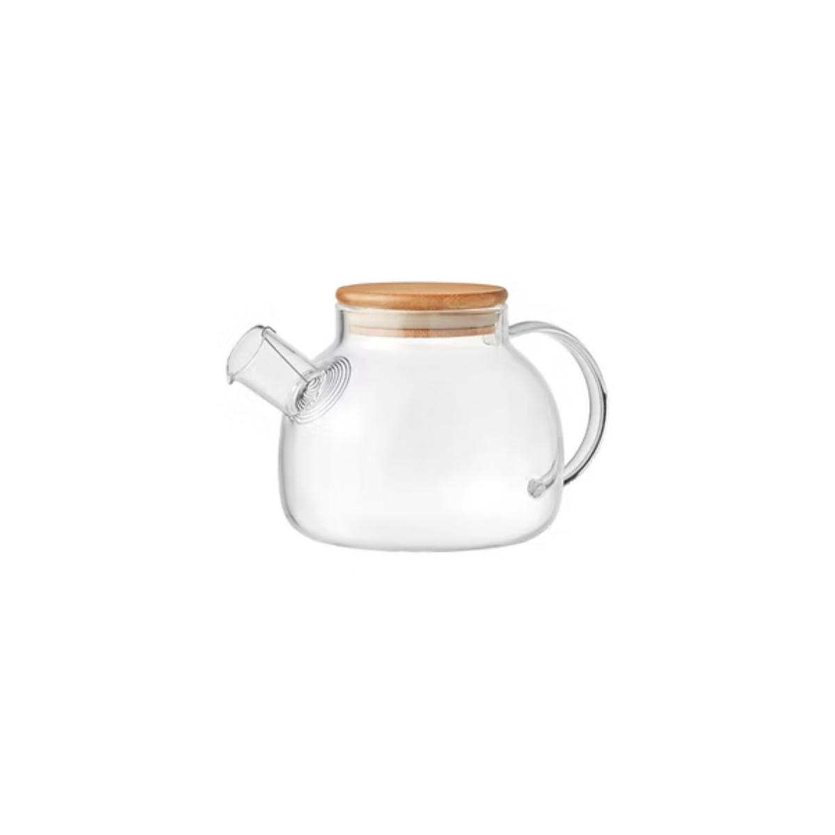 Tetera de Vidrio y Bambú 13 x 13 cm