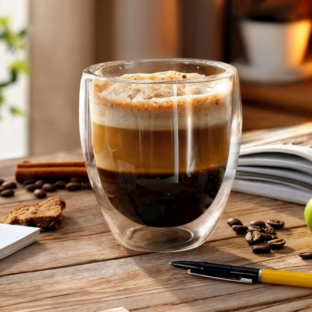 Vaso Doble Pared de Vidrio Wave 160 ml