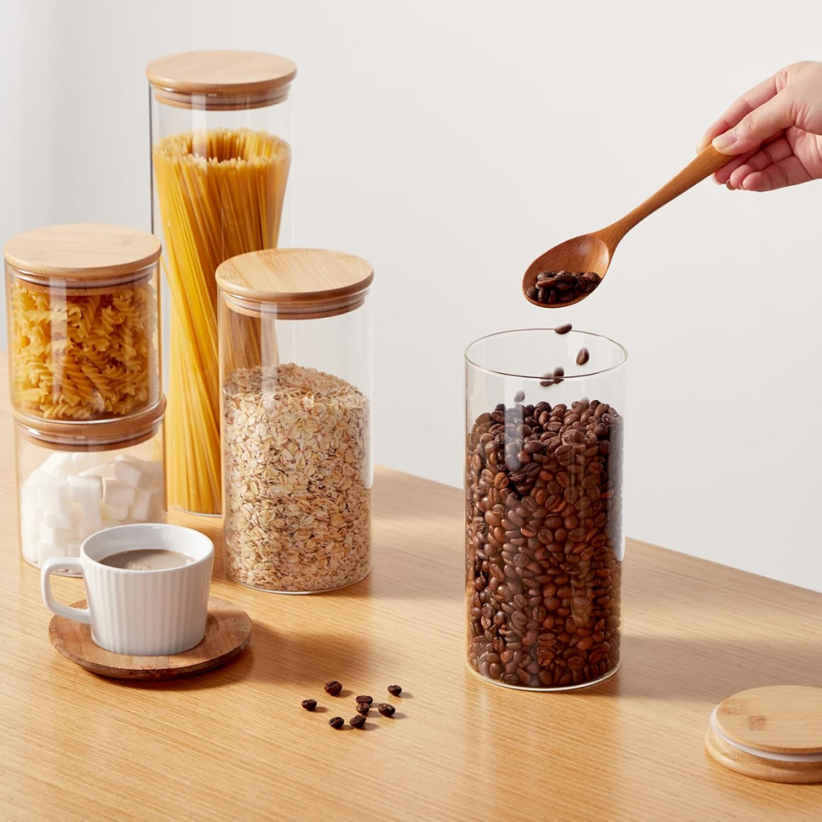 Frasco de Vidrio y Bambú 650 ml 